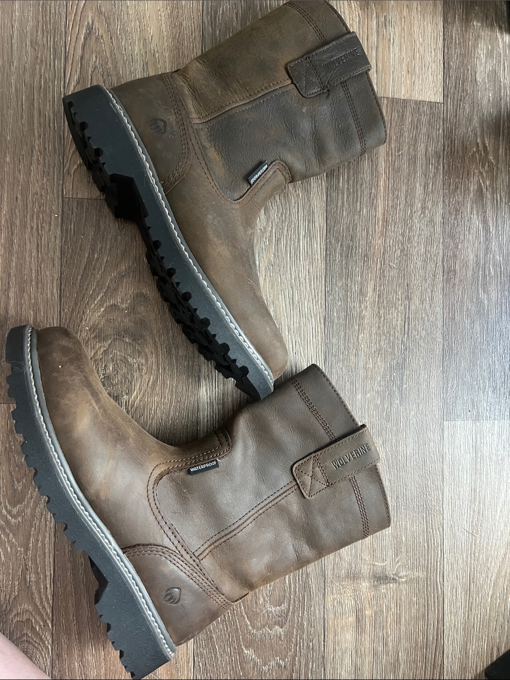 Wolverine Brown Leather Pull-On Work Boots
